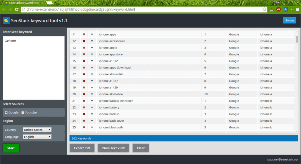 SEOStack Keyword Tool chrome extensions
